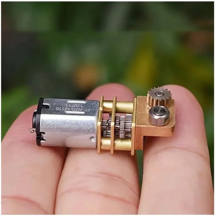 موتور دنده ای N20، کاهنده دور موتور، گیربکس فلزی حلزونی توربو، زاویه راست DC 3V 3.7V 5V سرعت پایین