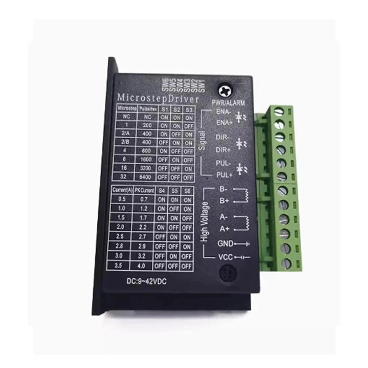 کنترلر درایور استپر TB6600 پلاستیکی و آلومینیومی Nema17 Nema23 تک محوره دو فاز موتور استپر هیبریدی برای قطعات CNC (آلومینیوم TB6600)