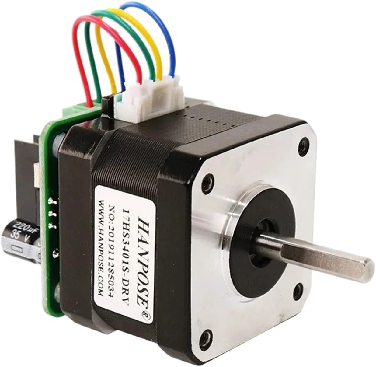 5 عدد درایور موتور پله ای NEMA17 با کنترلر یکپارچه 1.3 آمپر 28N.CM مدل 17HS3401S-DRV برد کنترل برای تجهیزات مانیتور چاپگر سه بعدی