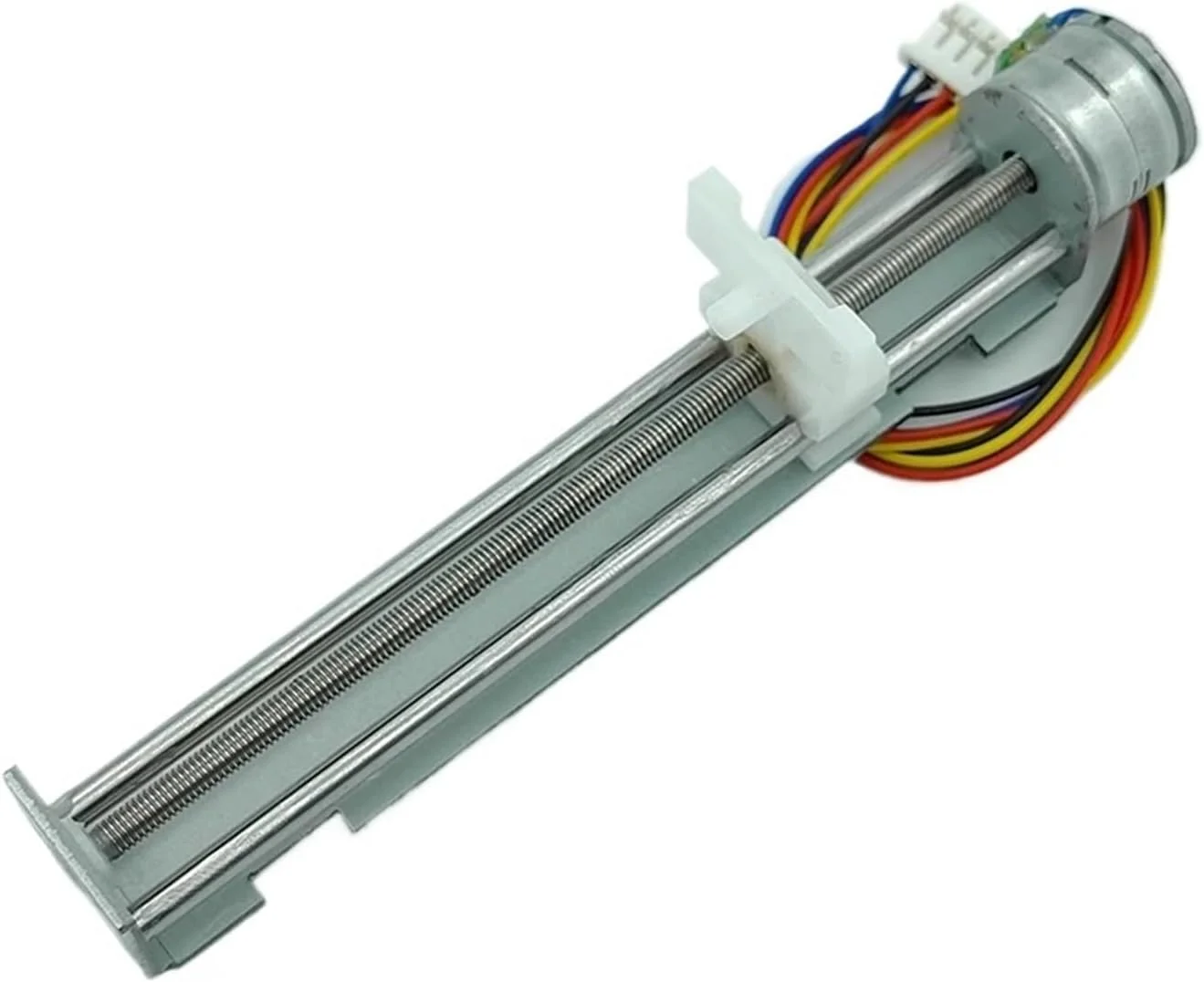 استپ موتور خطی 80 میلی‌متری با استروک 15 میلی‌متری، استارتر الکترونیکی DC 5 ولت 6 ولت 2 فاز 4 سیمه به همراه میله پیچی بلند برای پرینتر سه بعدی و لیزر xyz