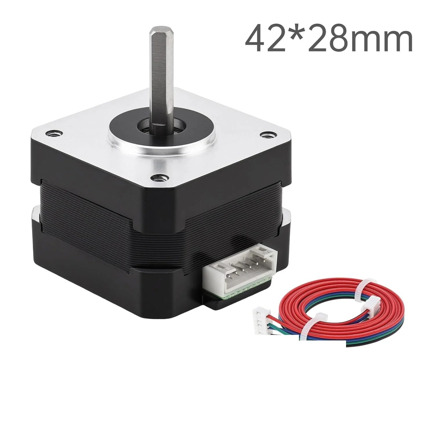 استپ موتور الکترونیکی سایز 17، استپ موتور دو قطبی برای پرینتر سه بعدی CNC DIY با کابل 1 متری و کانکتور مدل 42HS28 0.8A 24N.CM