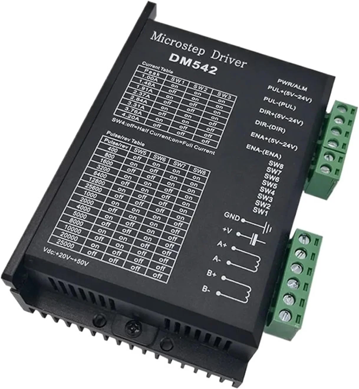 کنترلر درایور موتور پله ای DM542 برای موتور پله ای دیجیتال 2 فاز سری 57 86