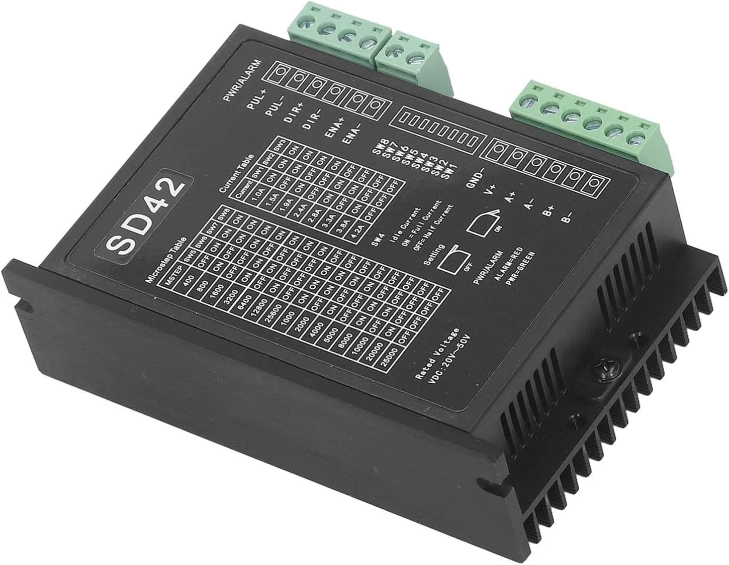 درایور موتور پله ای 2 فاز، کنترلر درایور موتور پله ای CNC، DC20 50V 10.42A با عملکرد خودکار، گشتاور بزرگ، حرارت و نویز کم برای موتورهای پله ای 39 42 57