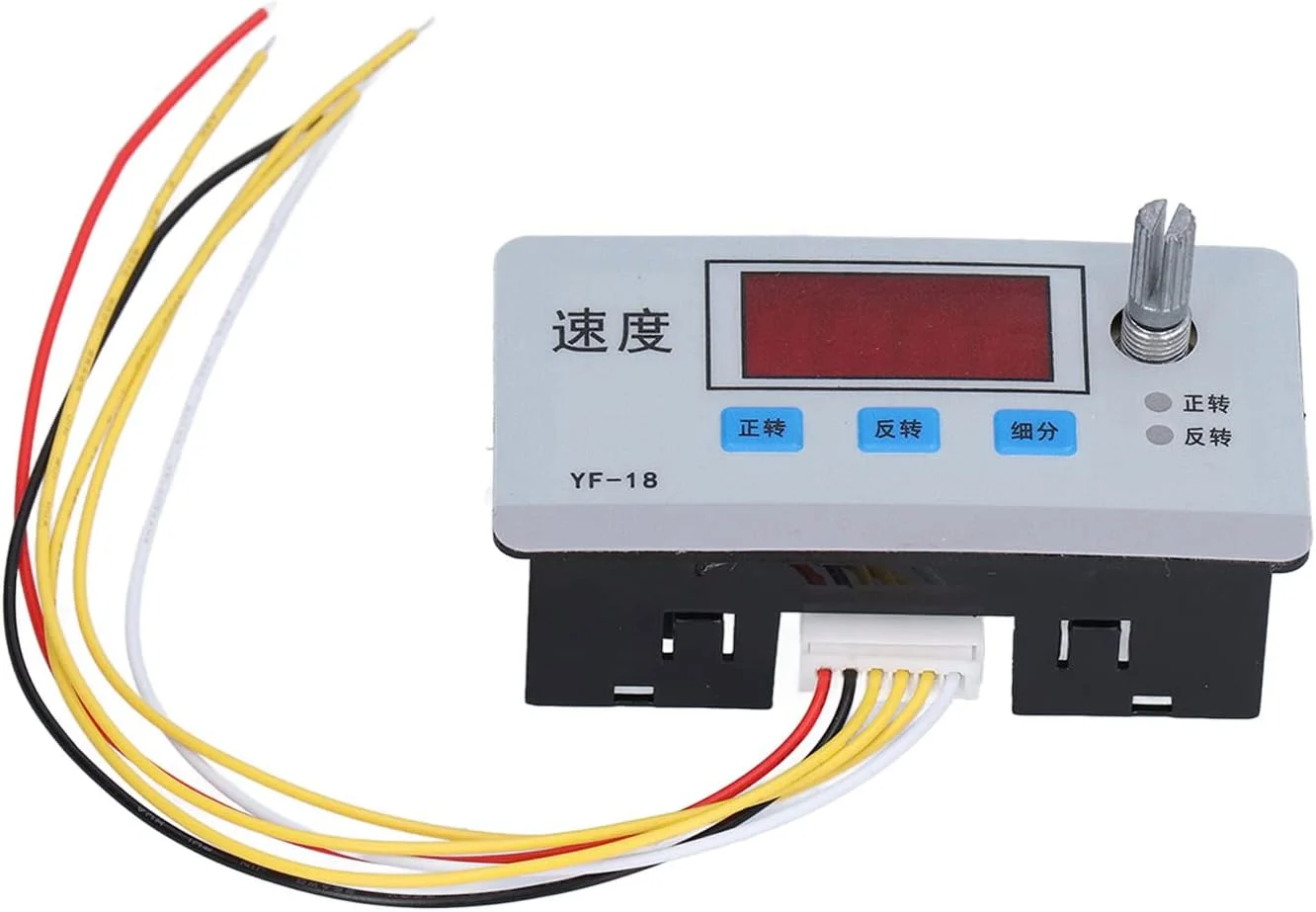 کنترلر موتور پله ای | برد درایور موتورهای پالس CW CCW با نمایشگر دیجیتال | ورودی DC8 - 24V | محدوده سرعت 0.1 - 999 دور در دقیقه | مدل YF - 18