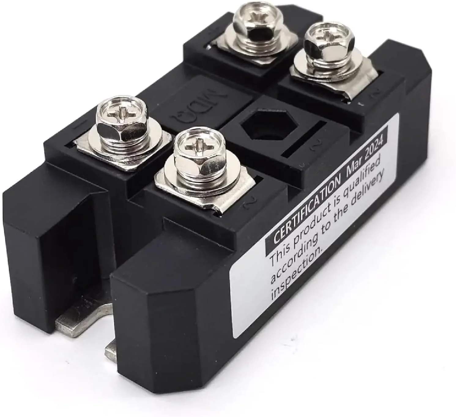 ماژول یکسوساز پل تک فاز، 100 آمپر 1600 ولت، بدنه فلزی با هیت سینک (هیت سینک W-95)