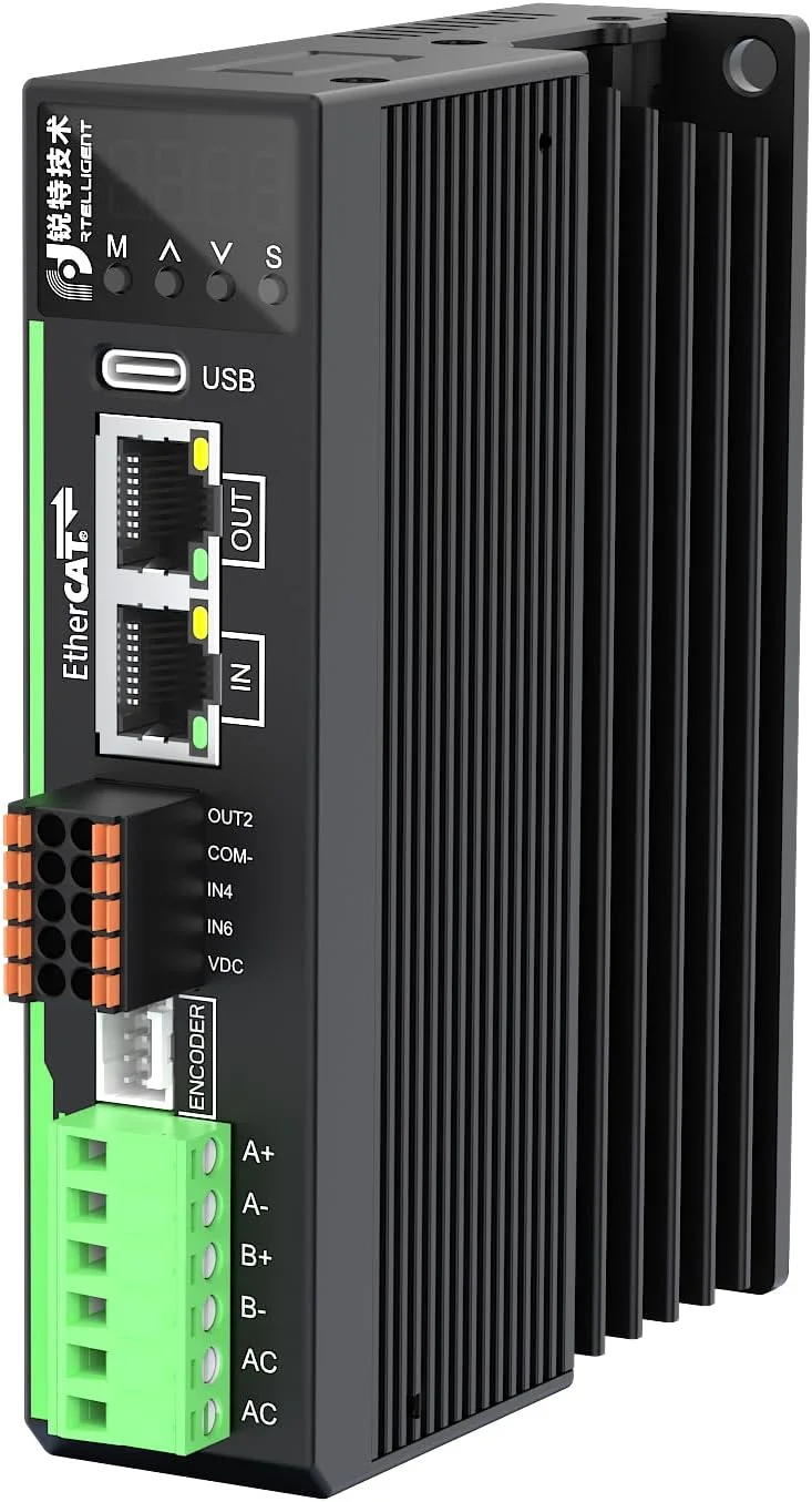 درایور استپر فیلدباس Ethercat مدل EST60 دو فاز حلقه بسته 6.0 آمپر 28-110VDC 20-80VAC کنترلر موتور Nema 23/24 استاندارد CiA402