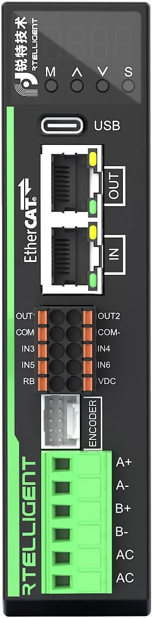 درایور استپر فیلدباس Ethercat مدل EST60 دو فاز حلقه بسته 6.0 آمپر 28-110VDC 20-80VAC کنترلر موتور Nema 23/24 استاندارد CiA402
