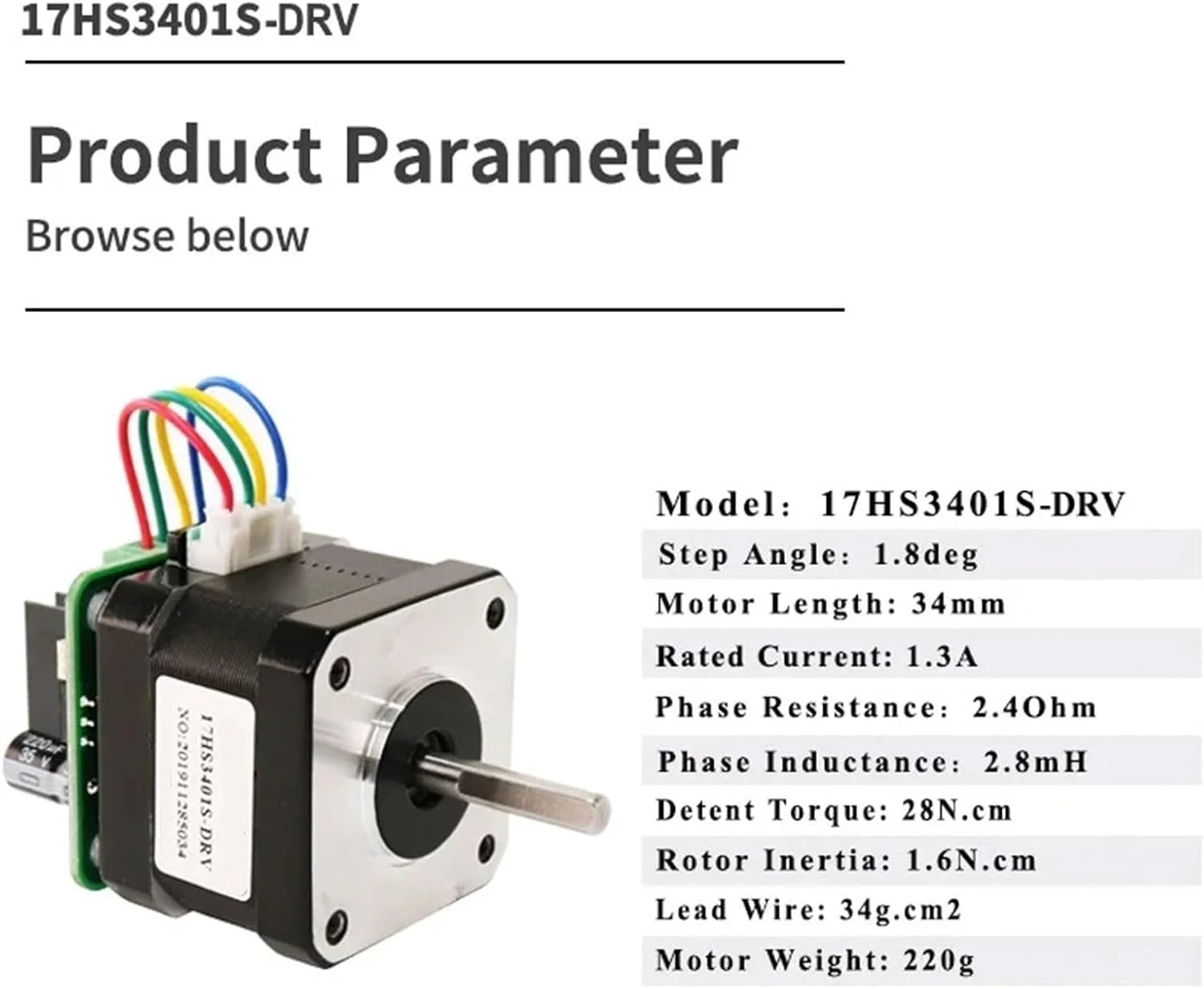 3 عدد درایور موتور پله ای، درایور کنترل موتور پله ای یکپارچه 17HS3401S-DRV، کنترلر برای تجهیزات مانیتور چاپگر سه بعدی