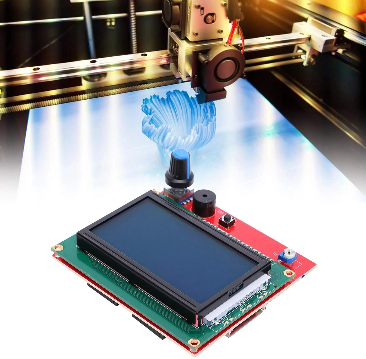 کیت پرینتر Respicefinem مدل 13.0×9.0×3.0، شامل ماژول کنترل LCD 12864، صفحه نمایش پنل، مادربرد پرینتر، کنترلر هوشمند، 2 عدد کابل و کارت خوان حافظه با عملکرد عالی