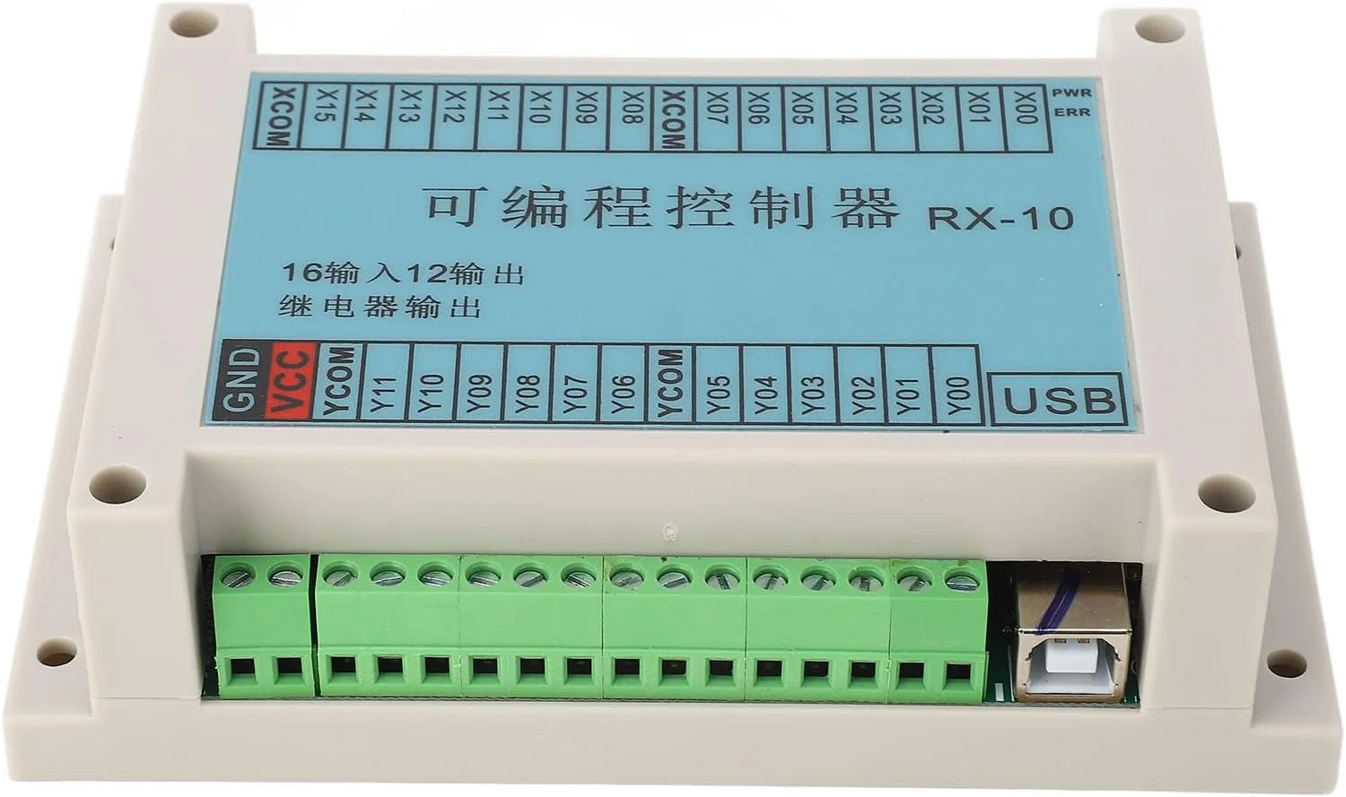 کنترلر قابل برنامه ریزی RX 10 PLC، برد کنترل صنعتی برای شیر برقی کنترل ترتیبی، منبع تغذیه 12 24 ولت DC با مواد ABS، طراحی جمع و جور برای مواد شیمیایی چاپ