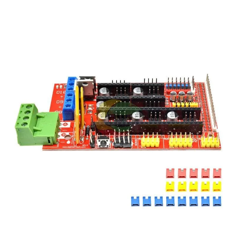 برد کنترل چاپ سه بعدی Ramps1.4، پنل مادربرد Reprap، لوازم جانبی کنترل های مشکی قرمز، کنترلر DIY