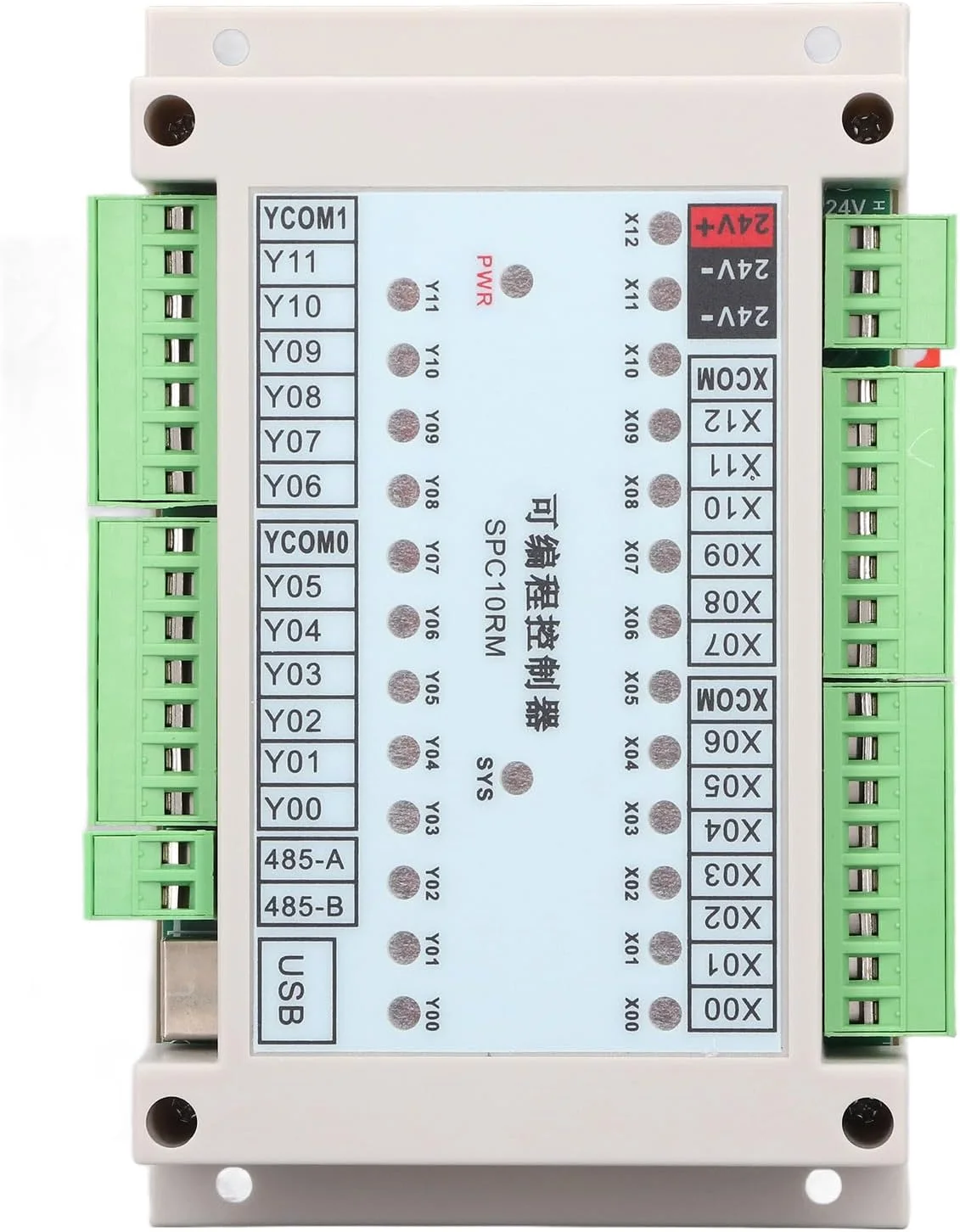کنترلر منطقی قابل برنامه ریزی PLC، 13 ورودی 12 خروجی، 24 ولت DC، کاربری آسان برای اتوماسیون صنعتی، پشتیبانی از دانلود کابل USB، طیف گسترده ای از کاربردها