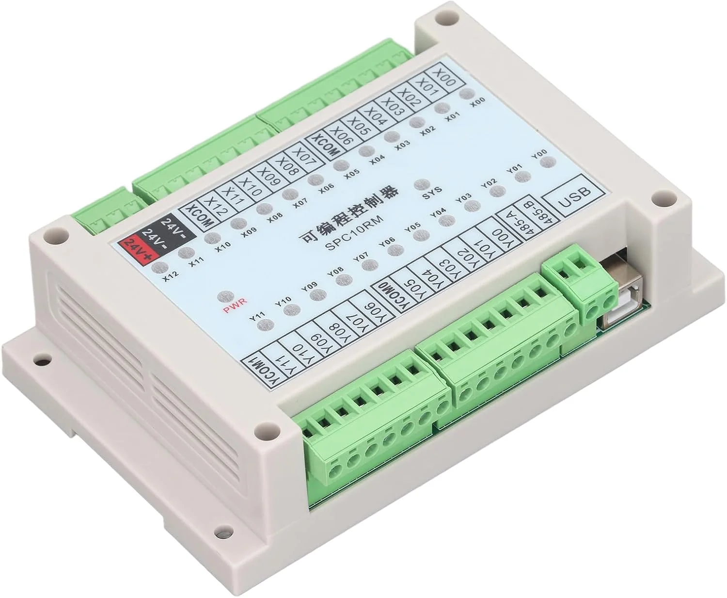 کنترلر منطقی قابل برنامه ریزی PLC، 13 ورودی 12 خروجی، 24 ولت DC، کاربری آسان برای اتوماسیون صنعتی، پشتیبانی از دانلود کابل USB، طیف گسترده ای از کاربردها