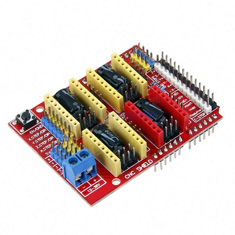 قطعات پرینتر سه بعدی برد توسعه CNC Shield V3 درایور A4988 برای دستگاه حکاکی آردوینو پورت ورودی/خروجی پرینتر سه بعدی