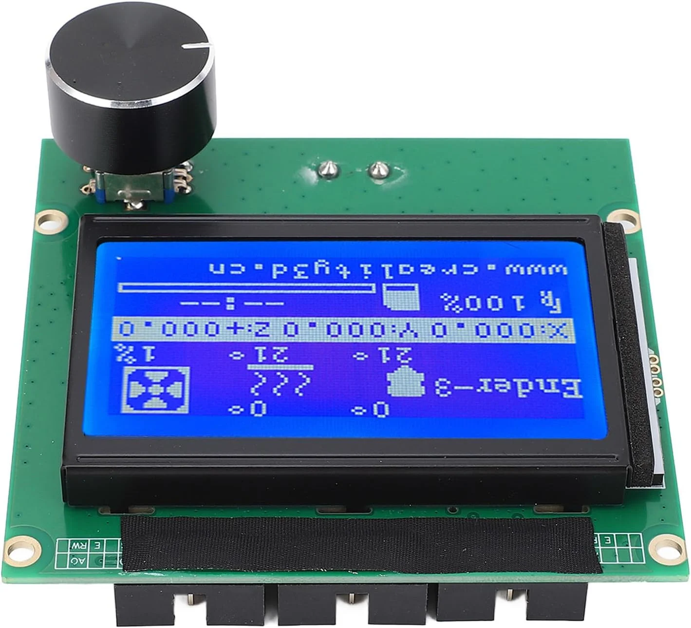 صفحه نمایش ال سی دی پرینتر سه بعدی 12864 آبی، پنل کنترل، جنس فلز و PC، نصب آسان برای Ender 3 3s 3X 3 Pro به همراه کابل روبانی و سازگاری با تمام پرینترهای سه بعدی
