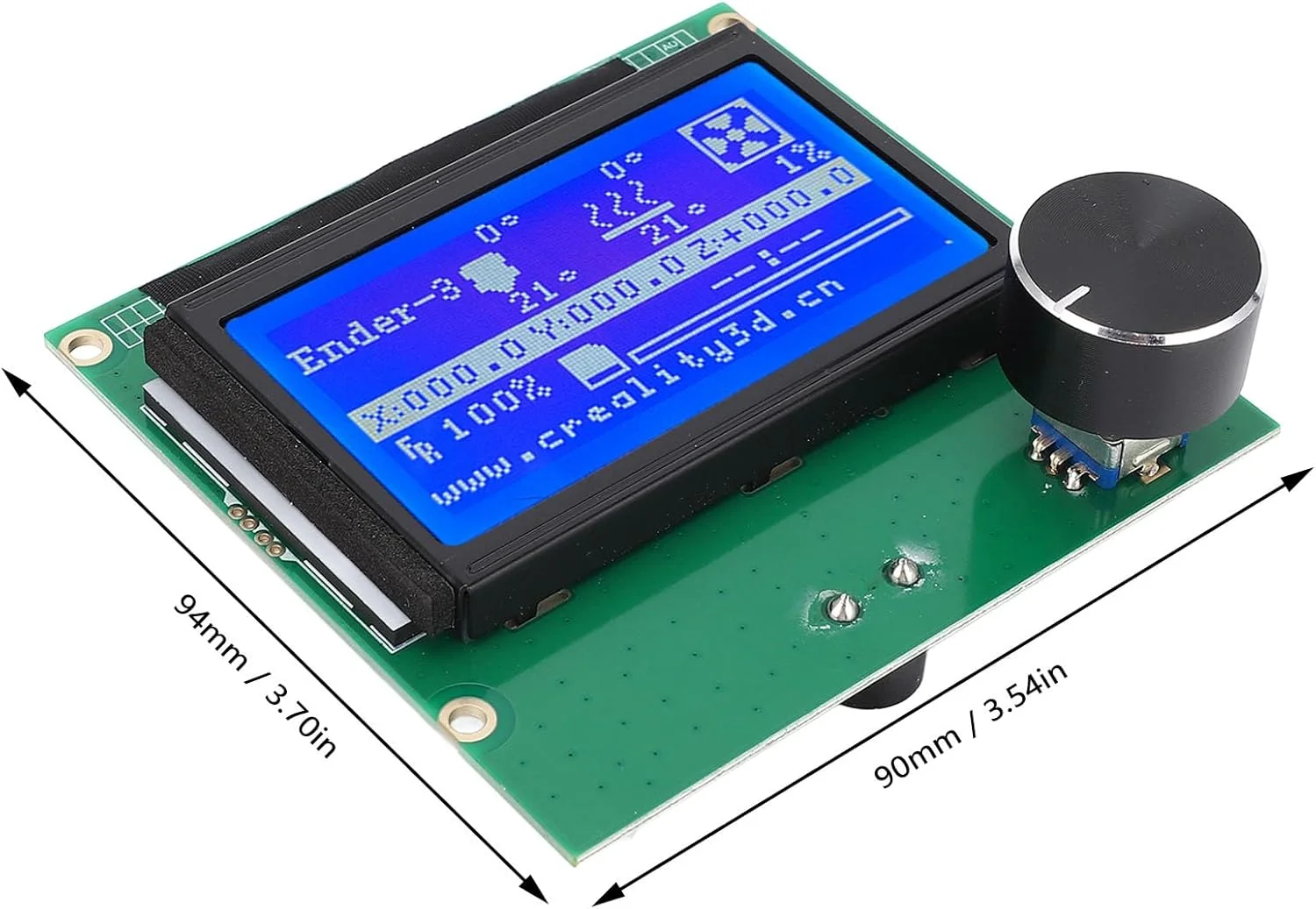 صفحه نمایش ال سی دی پرینتر سه بعدی 12864 آبی، پنل کنترل، جنس فلز و PC، نصب آسان برای Ender 3 3s 3X 3 Pro به همراه کابل روبانی و سازگاری با تمام پرینترهای سه بعدی
