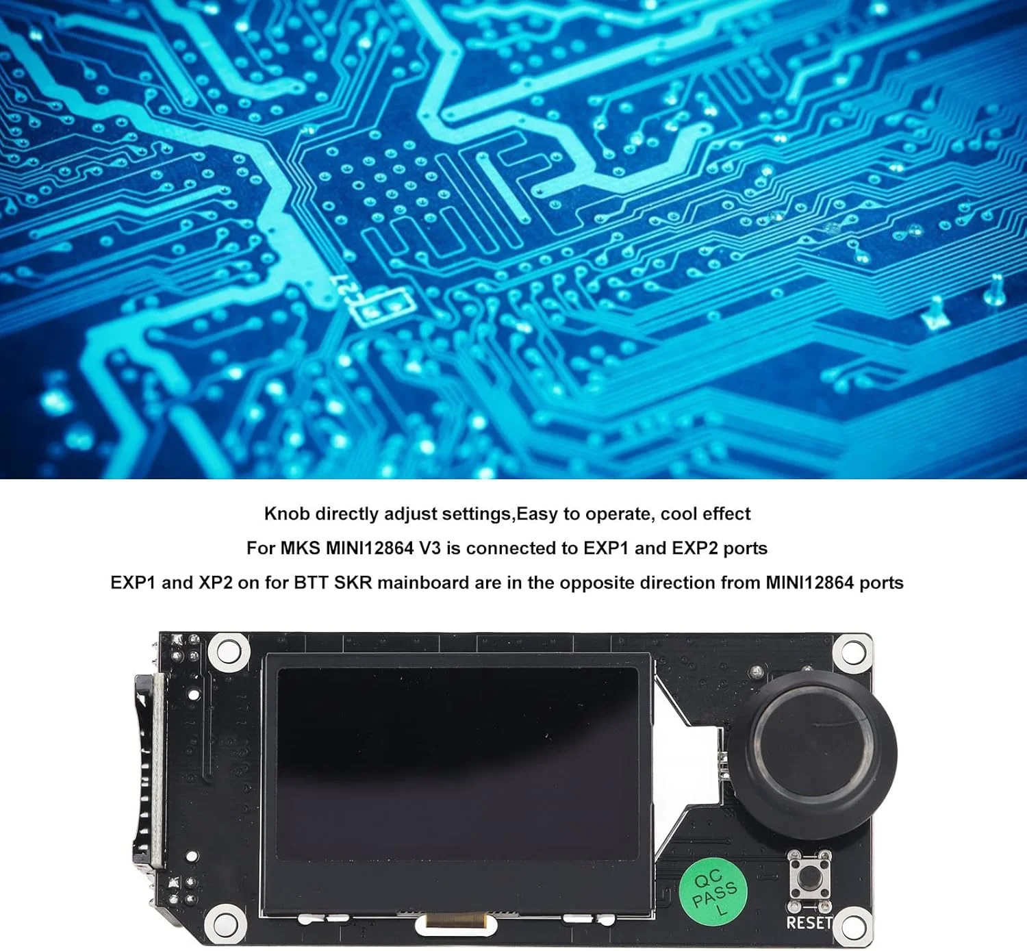 صفحه نمایش LCD هوشمند پرینتر سه بعدی، تنظیم مستقیم پارامترها صفحه کنترل هوشمند پرینتر سه بعدی با کابل برای استفاده صنعتی
