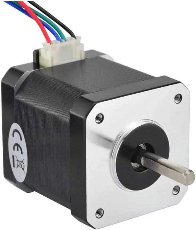 موتور پله‌ای Nema 17، 45Ncm، 4 سیم، 1.68 آمپر، 42x48 میلی‌متر، کابل 1 متری، مناسب پرینتر سه بعدی، CNC و ربات