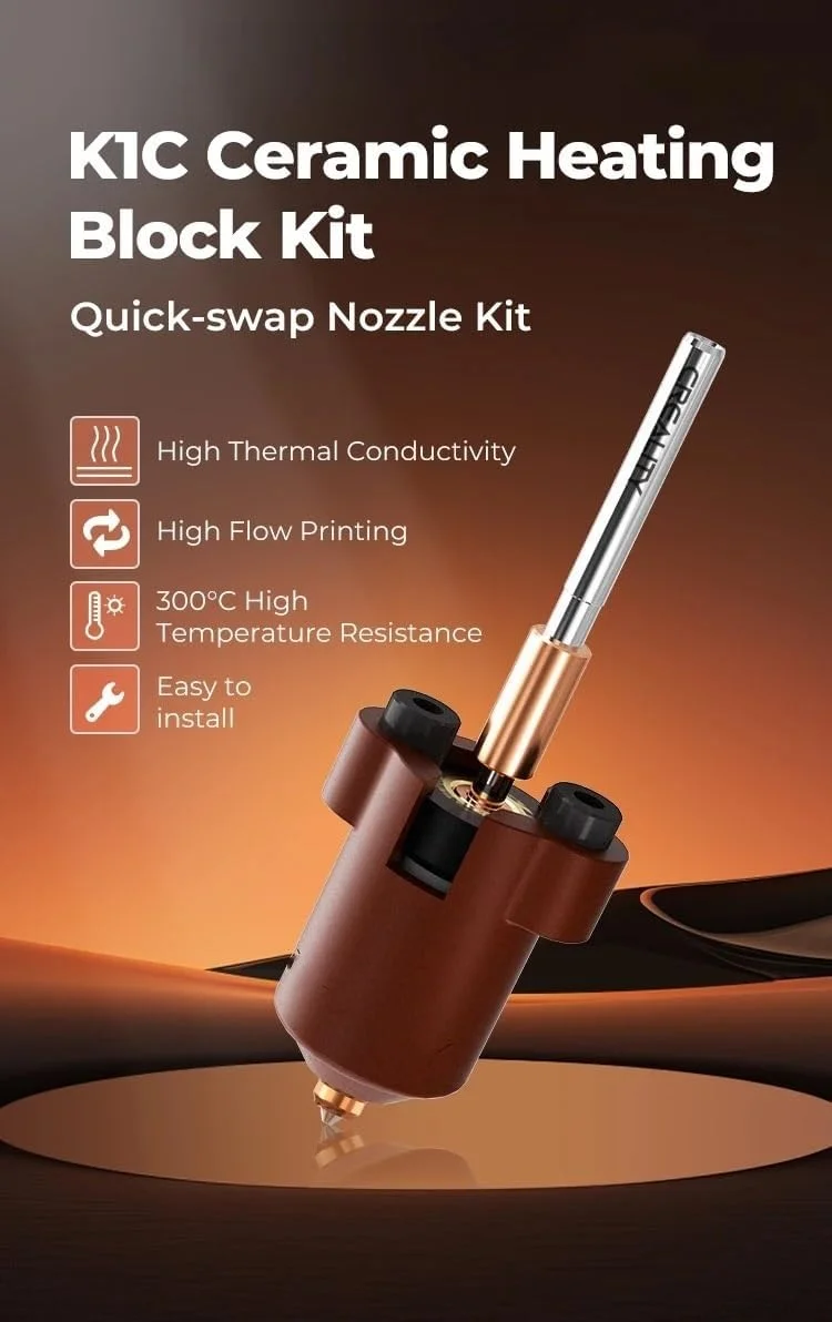 کیت بلوک گرمایش سرامیکی K1C اورجینال، کیت نازل تعویض سریع، لوازم جانبی پرینتر سه بعدی با چاپ جریان بالا کیت بلوک گرمایش سرامیکی K1C اورجینال، کیت نازل تعویض سریع، لوازم جانبی پرینتر سه بعدی با چاپ جریان بالا