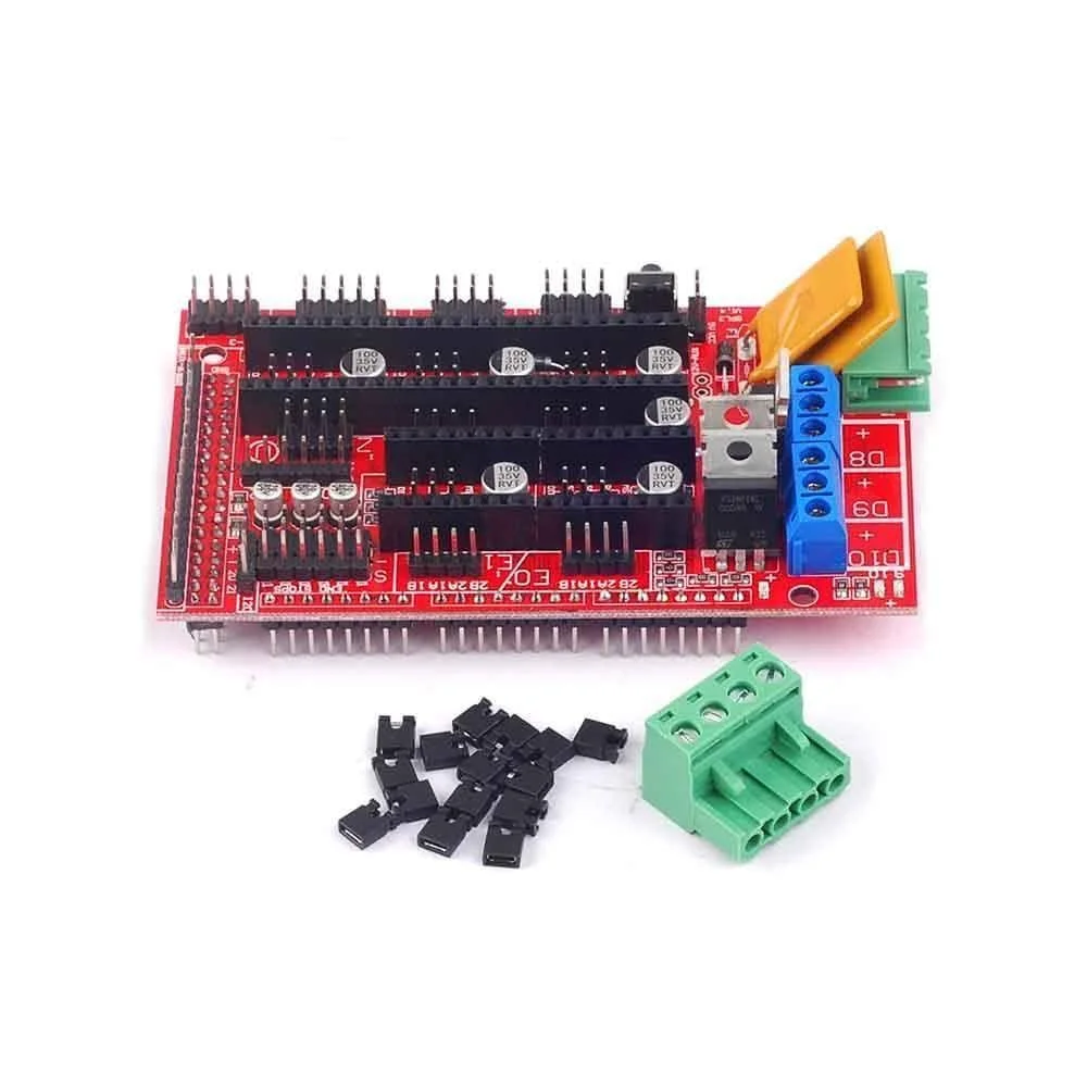 برد کنترل پنل رمپس 1.4، قطعه مادربرد، قطعات پرینتر سه بعدی، شیلد قرمز مشکی، کنترل ها، لوازم جانبی بردهای رمپس 1.4