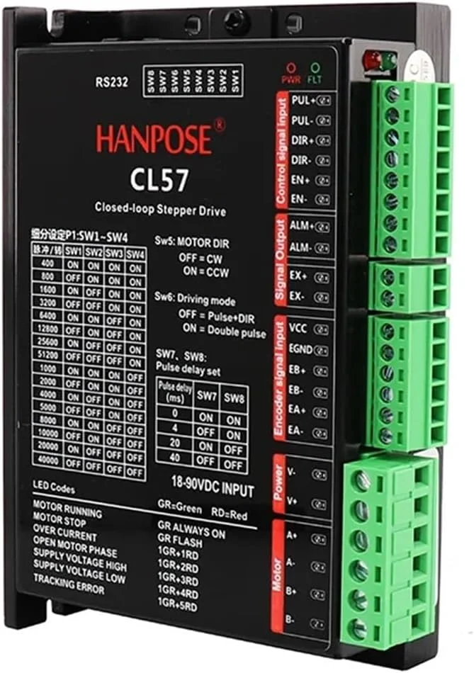 موتور NEMA23 مدل 57x83mm 2.6Nm 57EH83A4001 + درایور سروو حلقه بسته CL57 مدل 57CME26 کیت کنترلر CNC برای پرینترهای سه بعدی (موتور 57EH76A4001)
