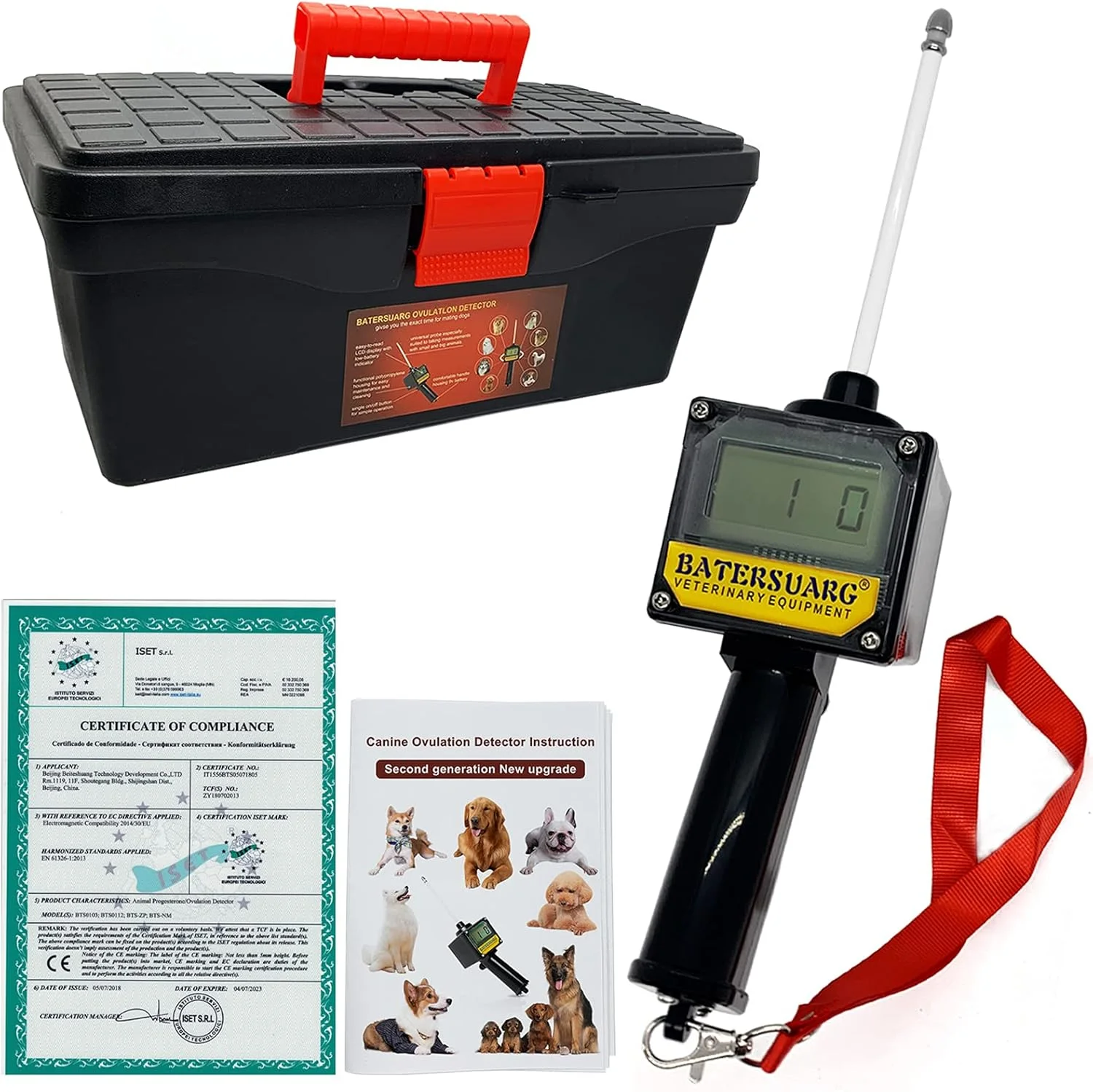 دستگاه تشخیص زمان تخمک گذاری سگ، دستگاه تست باروری سگ، برنامه ریزی جفت گیری مناسب، به همراه دفترچه راهنمای انگلیسی و جعبه نگهداری دستگاه تشخیص زمان تخمک گذاری سگ، دستگاه تست باروری سگ، برنامه ریزی جفت گیری مناسب، به همراه دفترچه راهنمای انگلیسی و جعبه نگهداری