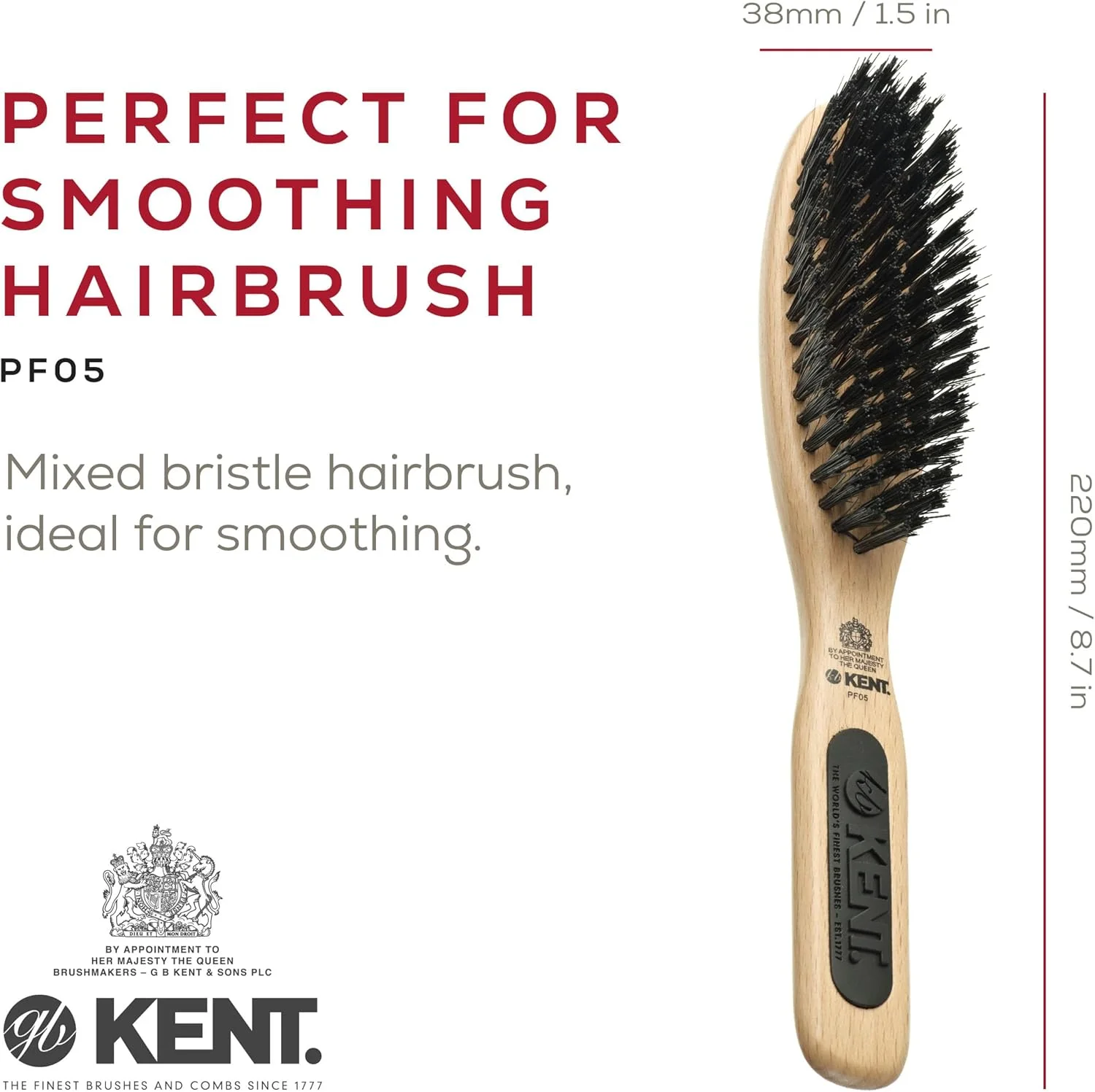 برس موی باریک براق کننده طبیعی کِنت با موهای خالص