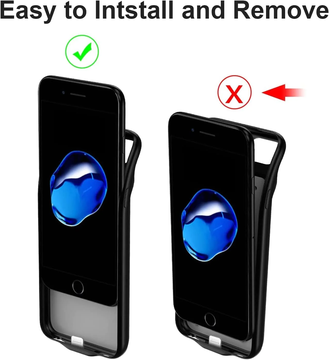 کاور شارژر باتری فوق باریک برای آیفون SE 2020/8/7/6/6S - کاور محافظ قابل شارژ 6800mAh