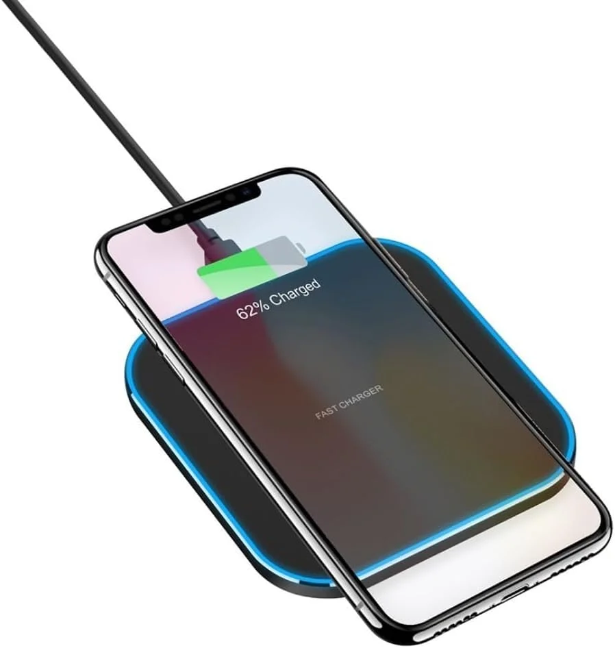 پد شارژ سریع بی سیم ۱۵ واتی دارای گواهینامه Qi با کابل USB-C برای آیفون ۱۵/۱۴/۱۳/۱۲ پرو، برای سامسونگ گلکسی S25-S20، برای ایرپادز پرو شارژر بی سیم سازگار جهانی برای دستگاه های Qi
