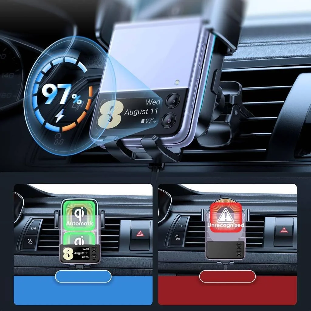 شارژر بیسیم خودرو JOYROOM، پایه شارژ بیسیم دوگانه، نگهدارنده تلفن شارژر داشبورد با گیره خودکار برای آیفون 14 پلاس/14 پرو مکس/13 پرو مکس/12 پرو/12 مینی، گلکسی زد فلیپ 4/3 اس 22 اس 21+ نوت 20 شارژر بیسیم خودرو JOYROOM، پایه شارژ بیسیم دوگانه، نگهدارنده تلفن شارژر داشبورد با گیره خودکار برای آیفون 14 پلاس/14 پرو مکس/13 پرو مکس/12 پرو/12 مینی، گلکسی زد فلیپ 4/3 اس 22 اس 21+ نوت 20