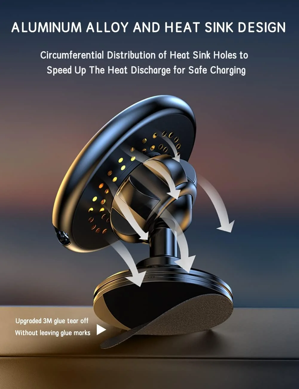 شارژر بی‌سیم 15 واتی خودرو، سازگار با پایه نگهدارنده خودرو Magsafe، نگهدارنده مغناطیسی/آهنربایی تلفن همراه با قابلیت شارژ سریع، سازگار با آیفون 14/14 پلاس/13/12/12 پرو/پرو مکس/مینی