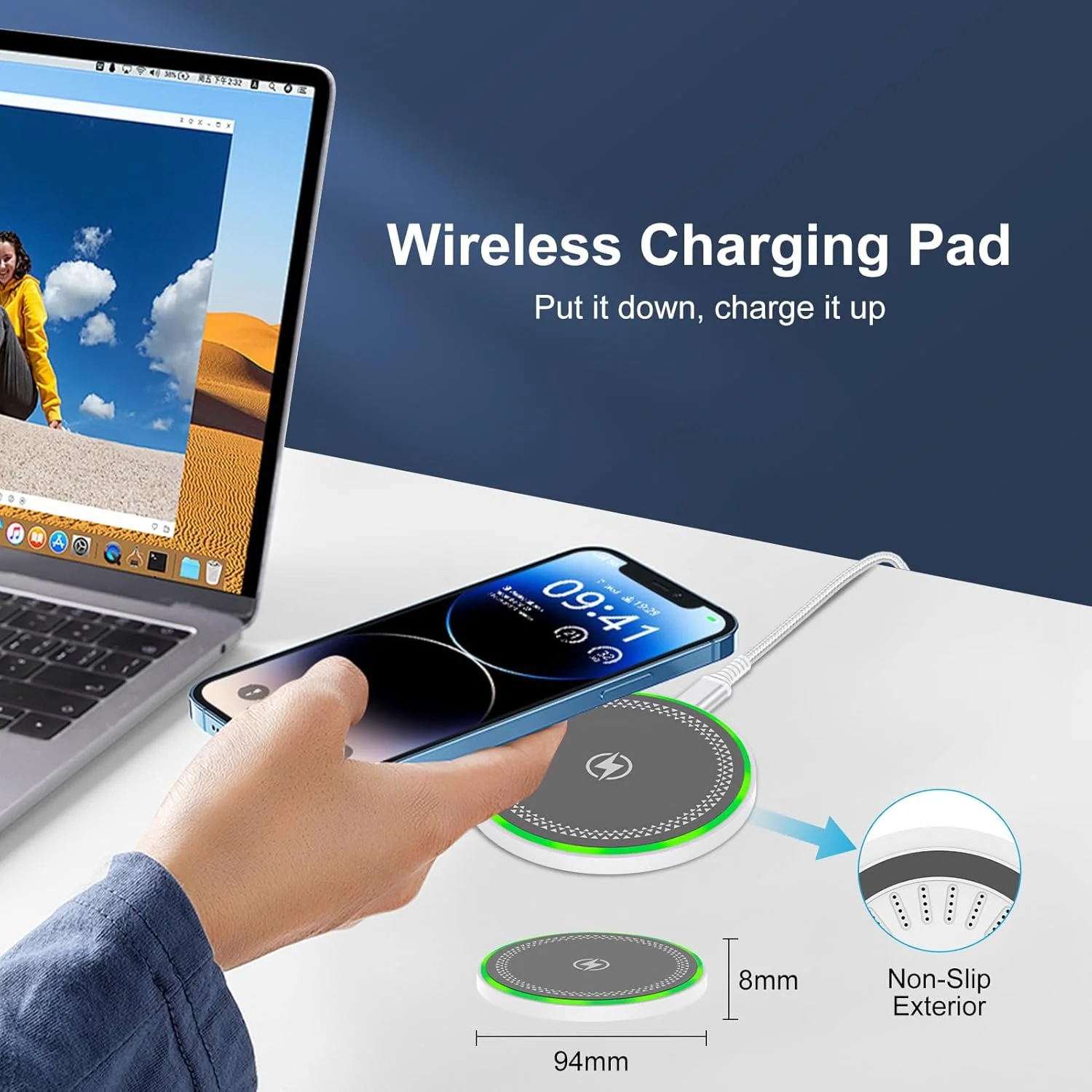 پد شارژ بی‌سیم برای گوگل پیکسل 9 8 پرو 7a 6 XL، استیشن شارژ القایی 15 واتی شارژر بی‌سیم سریع موبایل برای سامسونگ گلکسی S25/S24 Ultra/S23/S22/S21 FE/S20، آیفون 16/15/14