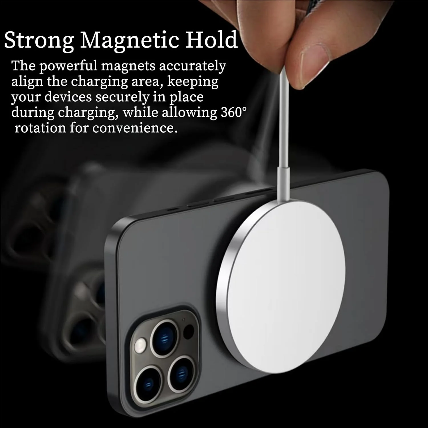 شارژر بی‌سیم، دارای گواهی MFi، قوی، مغناطیسی، 15 وات، بسته 2 عددی، پد شارژ بی‌سیم سریع، طراحی قابل حمل، سازگار با سری iPhone 13/16/15/14/12/Samsung و دستگاه‌های دارای Qi (2 عدد)