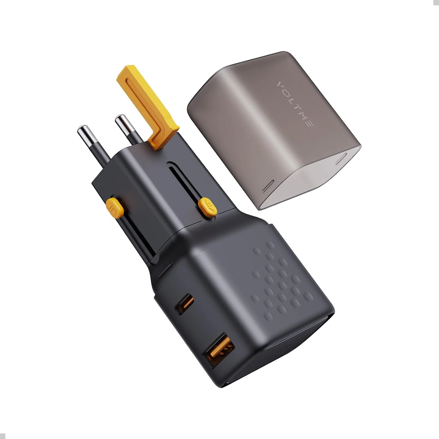 شارژر دیواری دو پورت USB ولت‌می ویتو Go EzTravel با توان 35 وات، آداپتور شارژر USB C GaN III، شارژر سریع آیفون سازگار با آیپد پرو/ایر، آیفون 15 پرو مکس، سامسونگ S24 Ultra (F4025) - مشکی