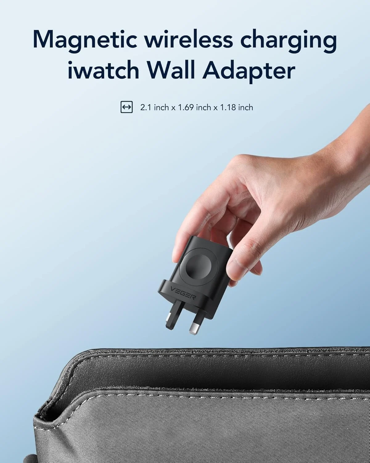 شارژر دیواری سریع 22.5 واتی VEGER PD با 1 پورت USB A و 1 پورت USB C، دارای پورت شارژ بی‌سیم مغناطیسی برای Iwatch، آداپتور برق شارژر USB C QC 3.0 سازگار با آیفون، سامسونگ، اندروید، تبلت‌ها