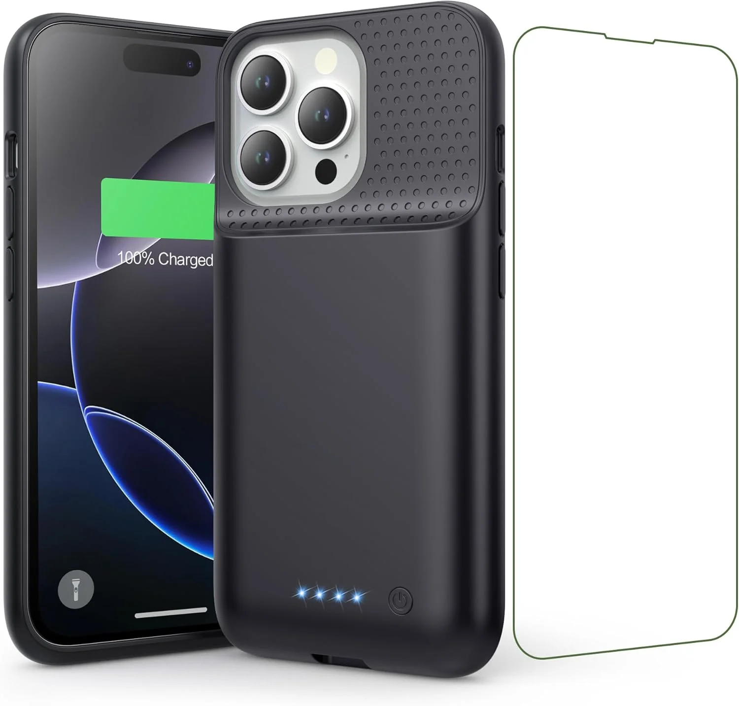 کاور باتری برای آیفون 16 پرو، [ارتقا یافته 2025] 7500mAh فوق العاده باریک قابل حمل هوشمند شارژ، قاب محافظ قابل شارژ با شارژ توسعه یافته فقط برای بسته باتری آیفون 16 پرو (6.3 اینچ)، مشکی