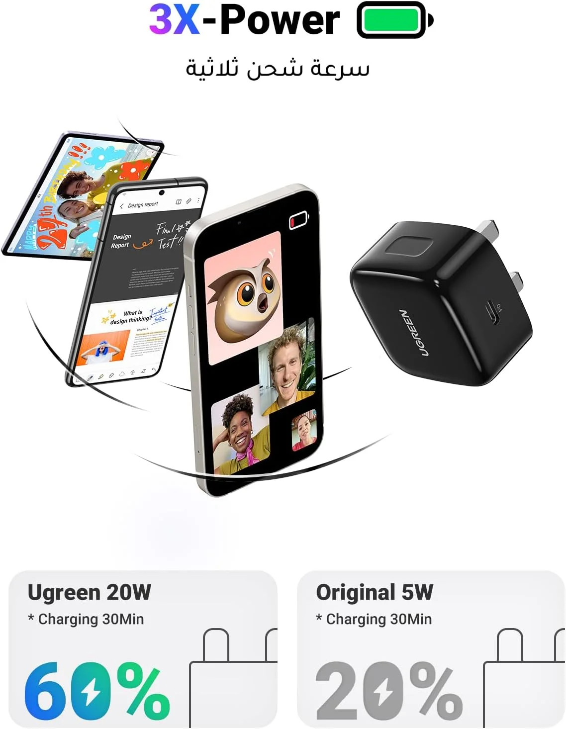 شارژر سریع 20 واتی USB C یوگرین مدل PD مناسب آیفون 16 پرو مکس/15/14/13، گلکسی S25 Ultra/S24/S23/سری A، آداپتور شارژ سریع دیواری USB C، دوشاخه آداپتور مسافرتی جهانی شارژر سریع 20 واتی USB C یوگرین مدل PD مناسب آیفون 16 پرو مکس/15/14/13، گلکسی S25 Ultra/S24/S23/سری A، آداپتور شارژ سریع دیواری USB C، دوشاخه آداپتور مسافرتی جهانی