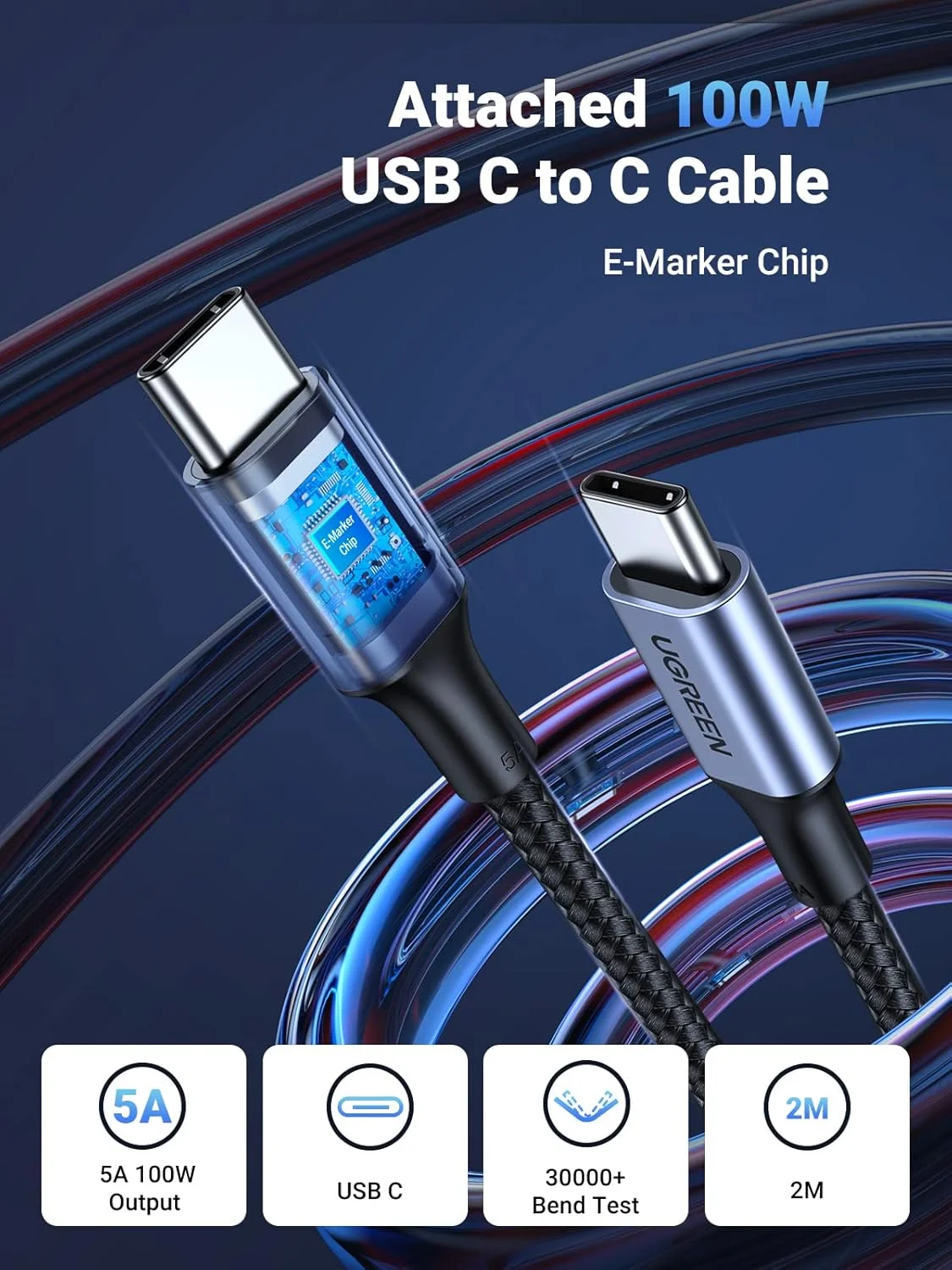 شارژر دیواری 100 واتی UGREEN Nexode Type C با کابل USB-C، شارژر سریع 4 پورت GaN سازگار با MacBook Air، iPad، HP، Dell، Lenovo، iPhone 17/16 Pro Max، Galaxy S25U/S24 شارژر دیواری 100 واتی UGREEN Nexode Type C با کابل USB-C، شارژر سریع 4 پورت GaN سازگار با MacBook Air، iPad، HP، Dell، Lenovo، iPhone 17/16 Pro Max، Galaxy S25U/S24