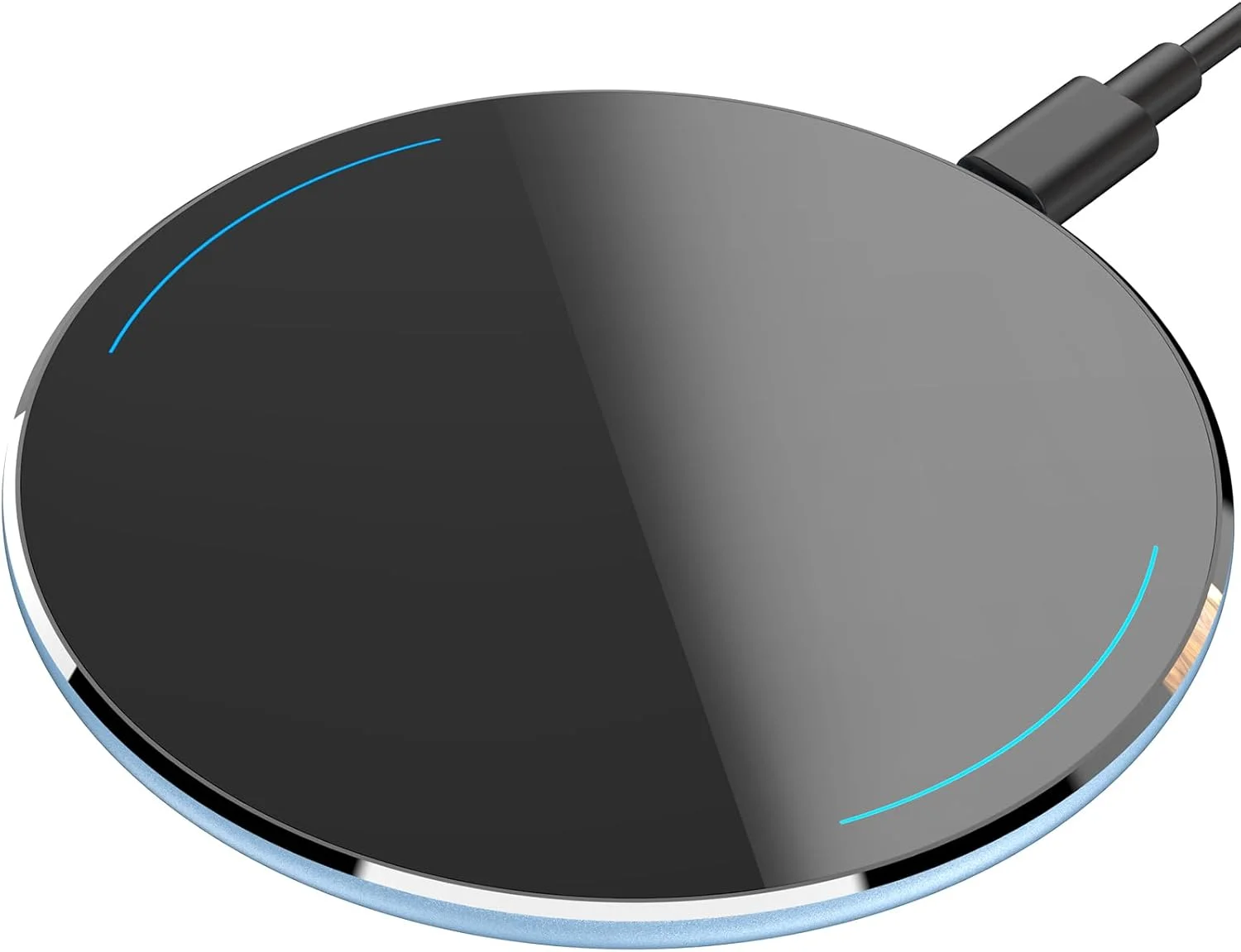 شارژر بی‌سیم TOZO W1، پد شارژ سریع 10 واتی دارای گواهی Qi با فناوری کنترل عددی کامپیوتری آلومینیوم هوانوردی سازگار با سری iPhone 14 13 12، سری Samsung Galaxy (بدون آداپتور AC)