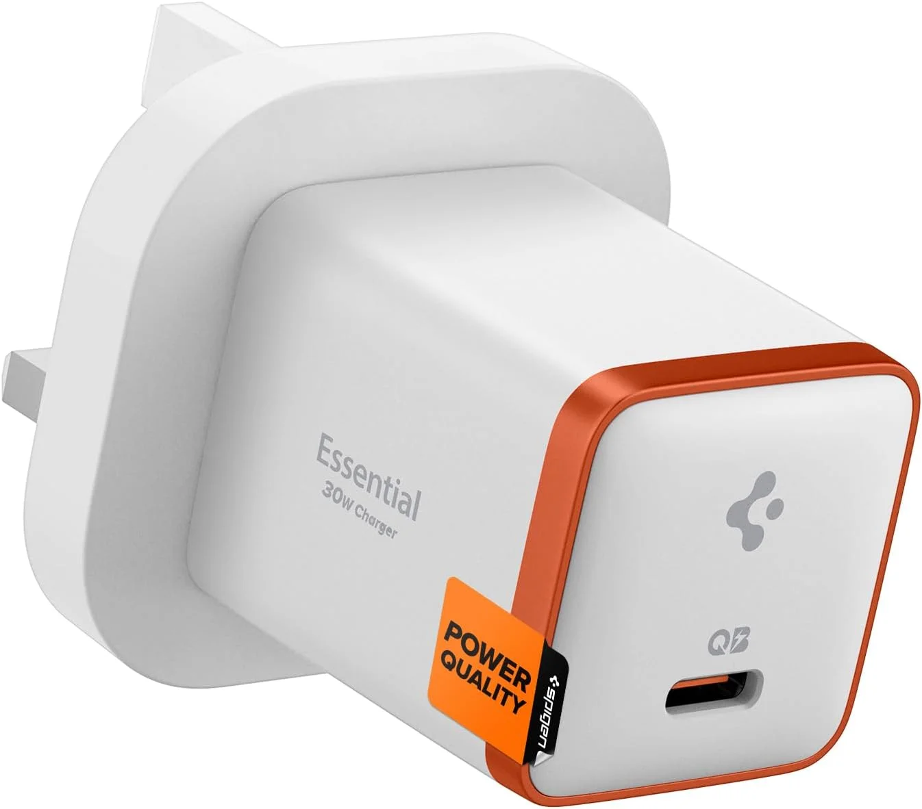 شارژر دیواری سریع 30 واتی USB C اسپایگن GaN PD 3.0 QC 3.0 PPS ArcStation Essential مناسب برای آیفون 17 16 15 14 13 12 پرو مکس مینی مک بوک ایر آیپد پرو پیکسل 10 سامسونگ گلکسی S25 اولترا پلاس - سفید