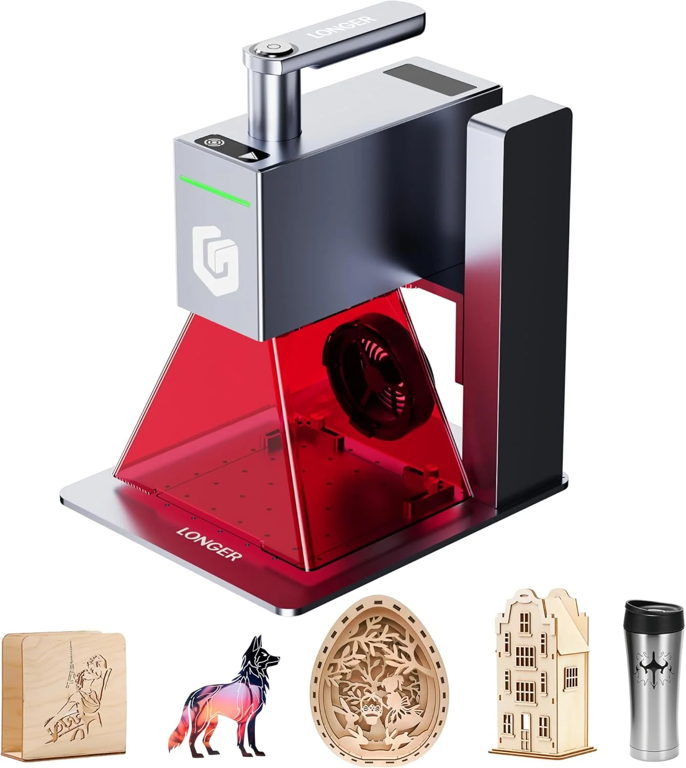 دستگاه حکاکی لیزری نانو Longer با دیود 6 واتی، سرعت بالای 5000 میلی‌متر بر ثانیه و دقت 0.05 میلی‌متر - برش لیزری دستی قابل حمل برای چوب، فلز، چرم، جواهرات