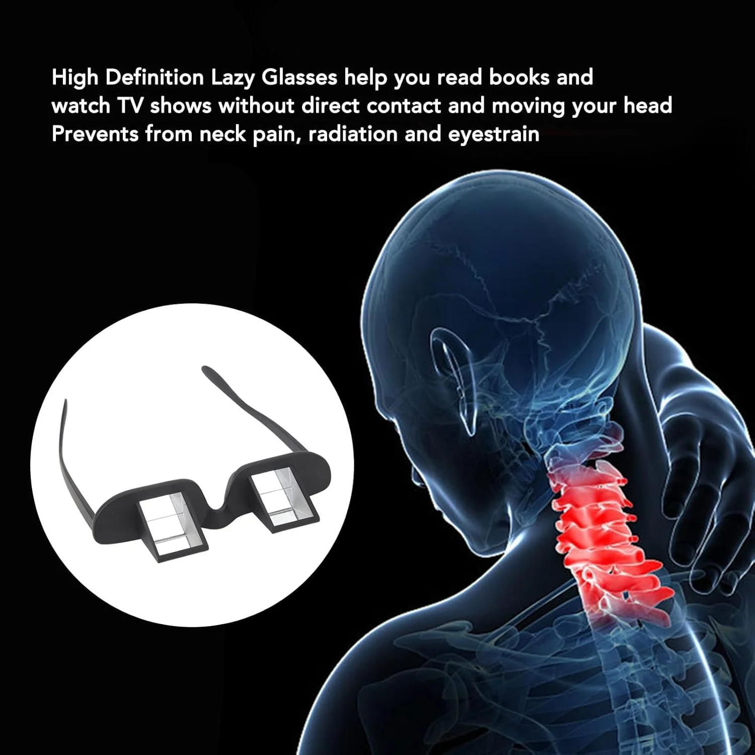 عینک تنبل، عینک مطالعه افقی، عینک 90 درجه وارونه برای مطالعه در حالت درازکش، عینک منشوری تخت خوابی، عینک منشوری پریسکوپ