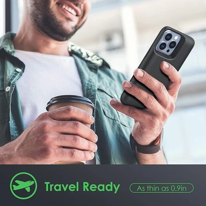 قاب باتری BEAH SELLER SELLER برای آیفون 13/13 پرو، شارژر قابل حمل 7500 میلی آمپر ساعت، 6.1 اینچ، مشکی