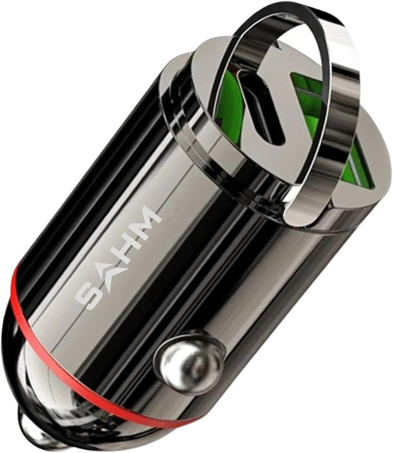 آداپتور شارژر فندکی 65 واتی USB C دو پورت فلزی کوچک برای خودرو PD 65W Type-C + QC3.0 USB-A سازگار با آیفون 16 15 14 13 سامسونگ گلکسی S25 S24 S23 S22 آیپد مک بوک تبلت