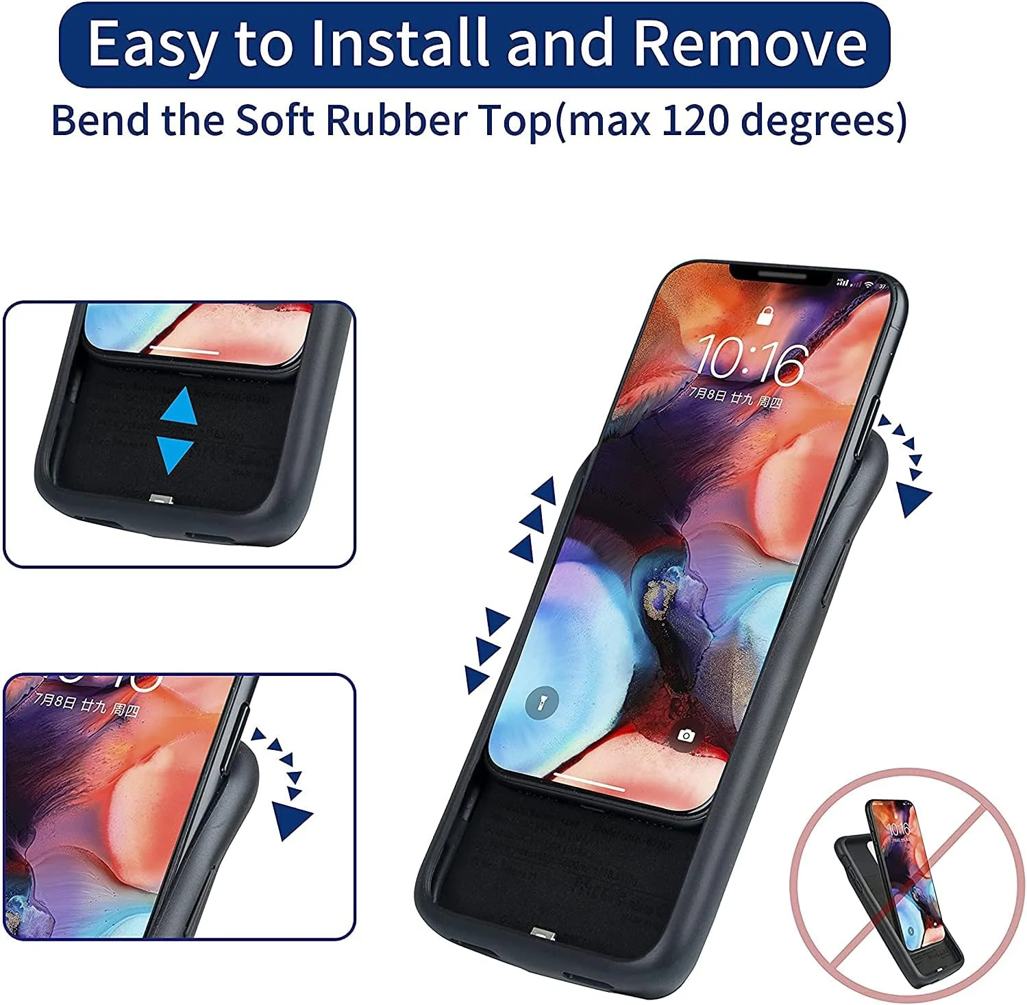 کاور باتری دار باریک و قابل حمل 4800mAh برای آیفون 12/12 پرو