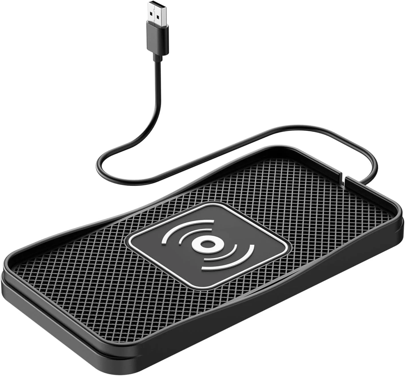 شارژر بی‌سیم سریع 15 واتی خودرو دارای گواهی Qi، پد شارژ بدون لغزش، شارژر تلفن بی‌سیم با تراز خودکار و محافظت در برابر گرمای بیش از حد سازگار با آیفون و سامسونگ گلکسی