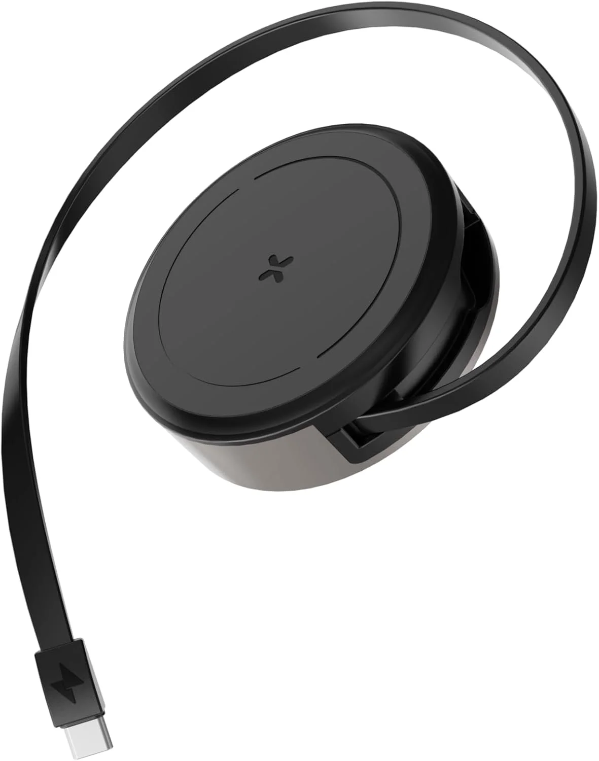 پد شارژ بی‌سیم مغناطیسی 2 در 1 پرودو، پد شارژ 15 واتی با کابل USB-C جمع‌شونده، سازگار با سری آیفون 15/14/13/12، ایرپادز و سایر دستگاه‌ها - مشکی