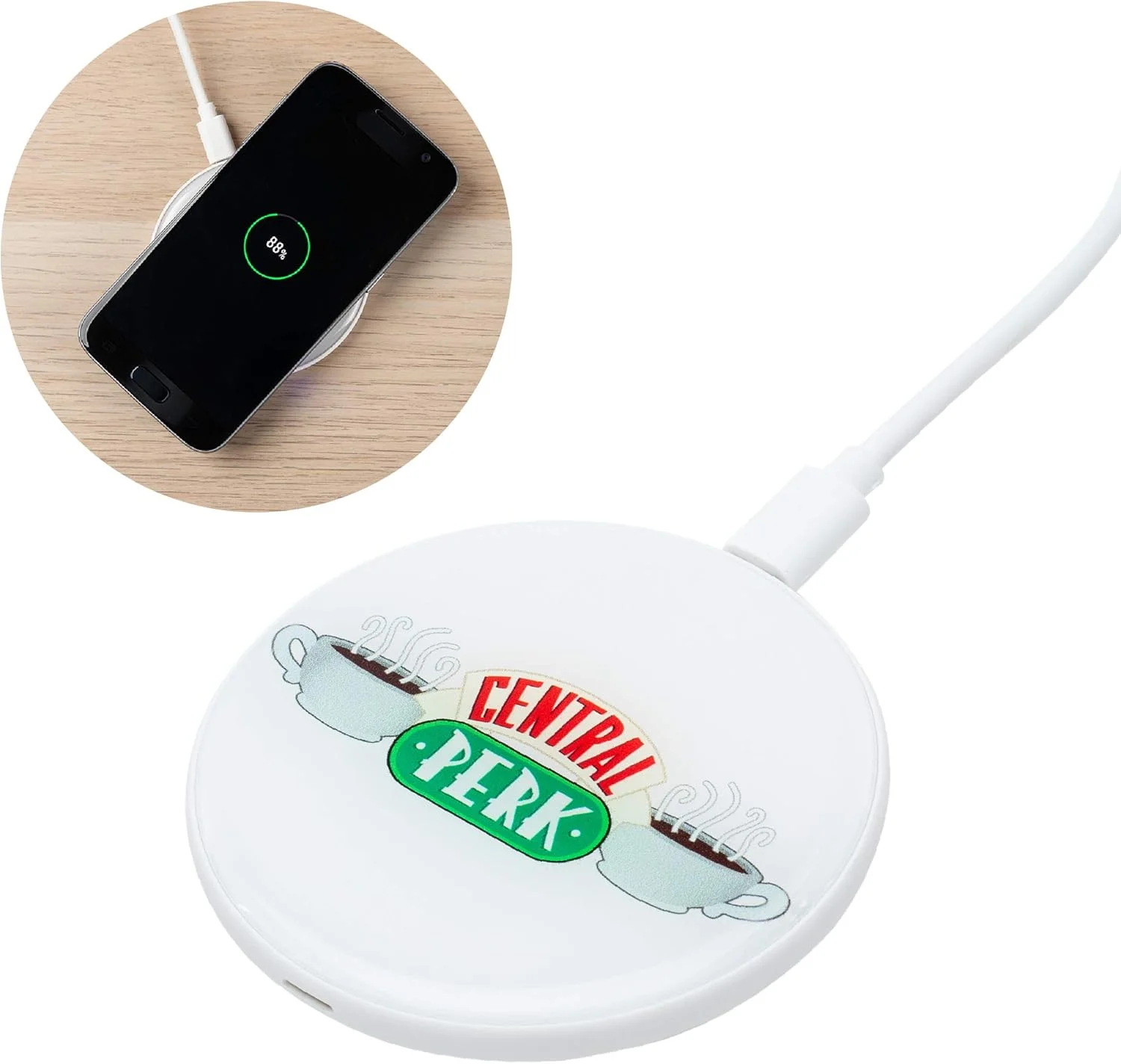 شارژر بی‌سیم پالادون Central Perk - محصول رسمی سریال تلویزیونی فرندز، سفید