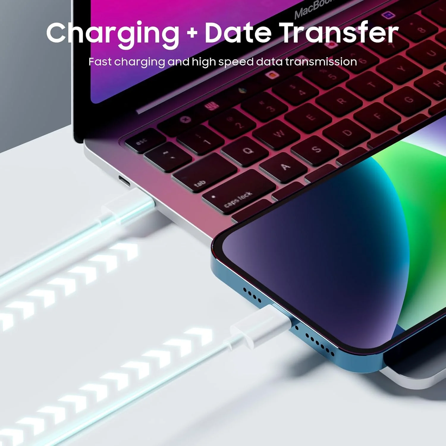 کابل شارژ سریع 20 واتی اصلی Type-C به Type-C با روکش نایلونی سازگار با آیفون 16/16 پلاس / 16 پرو / 16 پرو مکس