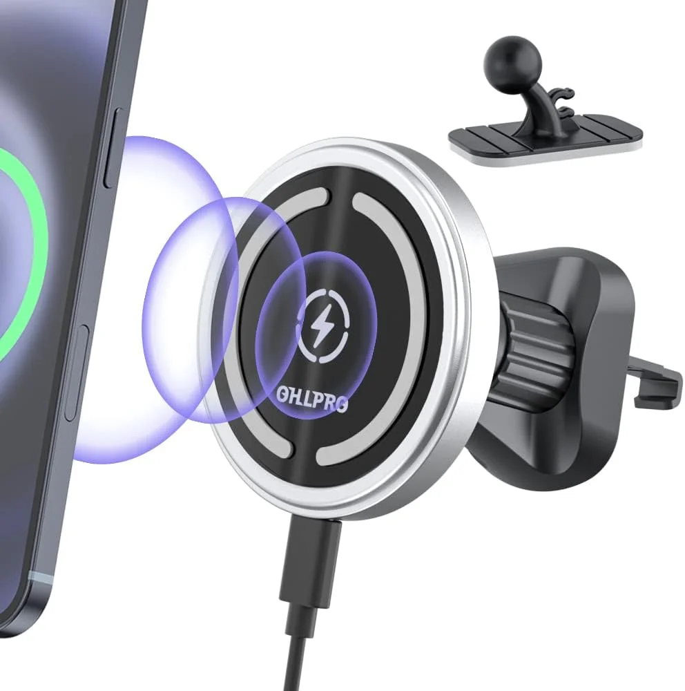 پایه نگهدارنده گوشی موبایل آهنربایی OHLPRO سازگار با آیفون 16 با قابلیت شارژ، شارژر وایرلس سریع 15 واتی برای آیفون 15 پرومکس/15 پرو/15 پلاس/14/13/12، پایه نگهدارنده مغناطیسی گوشی موبایل اپل پایه نگهدارنده گوشی موبایل آهنربایی OHLPRO سازگار با آیفون 16 با قابلیت شارژ، شارژر وایرلس سریع 15 واتی برای آیفون 15 پرومکس/15 پرو/15 پلاس/14/13/12، پایه نگهدارنده مغناطیسی گوشی موبایل اپل